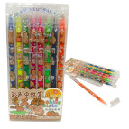 Ручки гелевые Капибара набор 8шт неон E9808-8