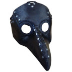 Маска Чумной доктор кожаная карнавальная черная 26-99