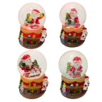 Сувенир Новогодний шар со снегом d-6,5см Дед Мороз на камине, светящийся, ассорти LK-2565-11