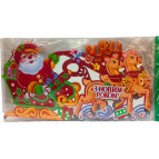 Украшение новогоднее бумажное - Плакат двухсторонний №121428-52 44*24см Упряжка з Новим Роком (укр)