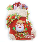 Украшение новогоднее бумажное - Плакат двухсторонний №122818-6 45*30см Носок Merry Christmas