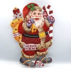 Украшение новогоднее бумажное - Плакат двухсторонний №121651-81 40*30см Санта з Новим Роком (укр)