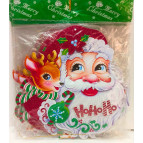 Украшение новогоднее бумажное Подвеска №7044 30*21см Санта