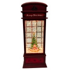 Сувенир Новогодний фонарь LED + гель 27*13*13см №AD-2619 3D Елочка в телефонной будке