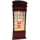 Сувенир Новогодний фонарь LED + гель 27*13*13см №AD-2620 3D Д.Мороз в телефонной будке