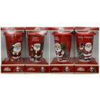 Набор Новогодний керамический Чашка 420мл, силиконовая крышка QF-903-B