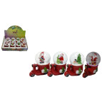 Сувенир Новогодний шар со снегом d-6,5см Дед Мороз на мопеде, ассорти WH-6-65