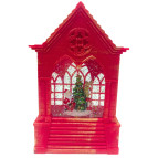Сувенир Новогодний фонарь LED + гель 25*16,5*13,5см №BA24-3/0166 3D Д.Мороз в домике