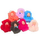 Брелок мягкий плюшевый Куколка 11см мех, ассорти №К579