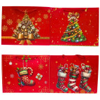 Пакет подарочный бумажный 32*26*10см Новогодний 212-32-M горизонтальний