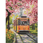 Алмазная мозаика по номерам на холсте - 30*40см Идейка АМО8206 Цветущая дорога