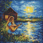 Алмазная мозаика по номерам на холсте - 40*40см Идейка АМО8229 Звуки в темноте