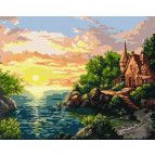 Картина раскраска по номерам на холсте - 40*50см Идейка КН2766 Закат