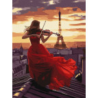 Картина раскраска по номерам на холсте - 30*40см Идейка КН8565 Игра на скрипке