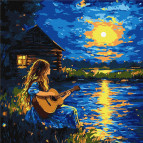 Картина раскраска по номерам на холсте - 40*40см Идейка КН8636 Звуки в темноте