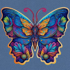 Картина раскраска по номерам на холсте - 30*30см Strateg антистресс JCEE36807 Яркая бабочка