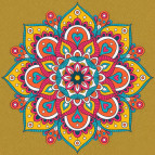 Картина раскраска по номерам на холсте - 30*30см Strateg антистресс JCEE36817 Мандала каракал