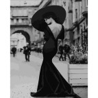 Картина раскраска по номерам на холсте - 40*50см Strateg DY369 Загадочная женщина