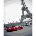Картина раскраска по номерам на холсте - 40*50см Strateg DY227 Авто в Париже