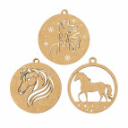 Заготовка для декорирования Rosa Talent (ХДФ) набор 3шт Конь-1 7,5*8см 48017860