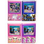 Блокнот А5 80 листов Лидер обложка с сыпучей мишурой Котики-Собачки, ассорти №8554-23