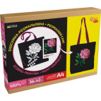 Сумка-шопер хлопковая, раскраска, 38*42см ручка 60см Rosa Talent 220 г/кв.м Нежный пион N0003659