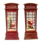 Сувенир Новогодний фонарь LED + гель 29*13*13см №WDL-25002 3D Д.Мороз в телефонной будке