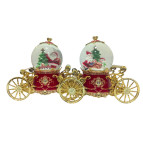 Сувенир Новогодний фонарь LED + гель 26*27*17,5см №JM-2362-C Карета - 3D Д.Мороз, ассорти