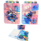 Блокнот на спирали А5 120л пластик обл.5 разделов Стич, меняет картинку, ассорти 3DPP-010-2/3D-PP008