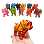 Игрушка пластик 3Д-принт Собака Мопс радужный 9см , ассорти SA-1787