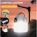 Лампа кемпинговая с подвесом 2-в-1 Солнечная и USB зарядка 8,5*8,1см LihangStar SZ-03