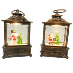 Сувенир Новогодний фонарь LED + гель 13,5*8,3*3,8см №FD-2260 3D Д.Мороз, Снеговик, ассорти