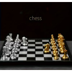 Шахматы магнитные 24*24см Chess золотые и серебряные  фигуры 6610G