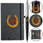 Ручка шариковая Parker 15632b24_Z5050u Jotter Zodiac Black Конь + блокнот Набор подарочный