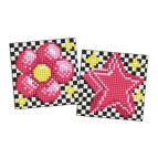 Алмазная мозаика по номерам на магните 9*9см Идейка 2шт в наборе AMG1181 Цветок и звезда