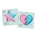 Алмазная мозаика по номерам на магните 9*9см Идейка 2шт в наборе AMG1187 Звезда и разбитое сердце