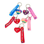 Брелок резиновый Сердце 4см с лентой, ассорти №3170-6В