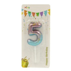 Свеча для торта Цифра-5 6см №11/9388-5 градиент