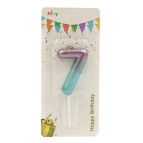 Свеча для торта Цифра-7 6см №11/9388-7 градиент