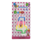 Свеча для торта Цифра-4 6см №1234/9395-4 радужный край