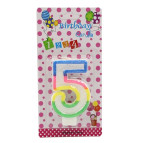 Свеча для торта Цифра-5 6см №1234/9395-5 радужный край