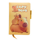 Блокнот А6 80л. Лидер №6500-1 Капибара, с держателем для ручек, в клетку, ассорти