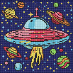 Алмазная мозаика по номерам на холсте - 30*30см Идейка АМО8107 Космическое путешествие