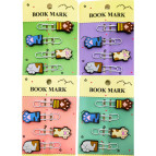 Закладки для книг Лидер Скрепка с украшением 4шт Лапка в ассортименте 3549-3