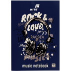 Тетрадь нотная KITE А4 20арк Rock and Loud K26-404