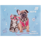 Тетрадь нотная KITE А5 20арк Studio Pets SP26-405