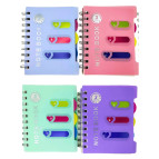 Блокнот на спирали А6 120л. пластиковая обложка 4 раздела Лидер Макарун 2025-А6