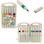 Маркеры для скетчинга Aodemei набор 12 шт Glitter Marker кисточка 6157-12 в пластиковом боксе