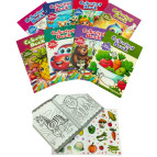 Раскраска 16,5*23,5см ШЕР 8л. со стикерами, Микс SA-0489/BK04203