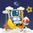Конструктор 3D Blocks Космонавт на качели, кор. 8,4*8,4*14,7см, 666 деталей P2259